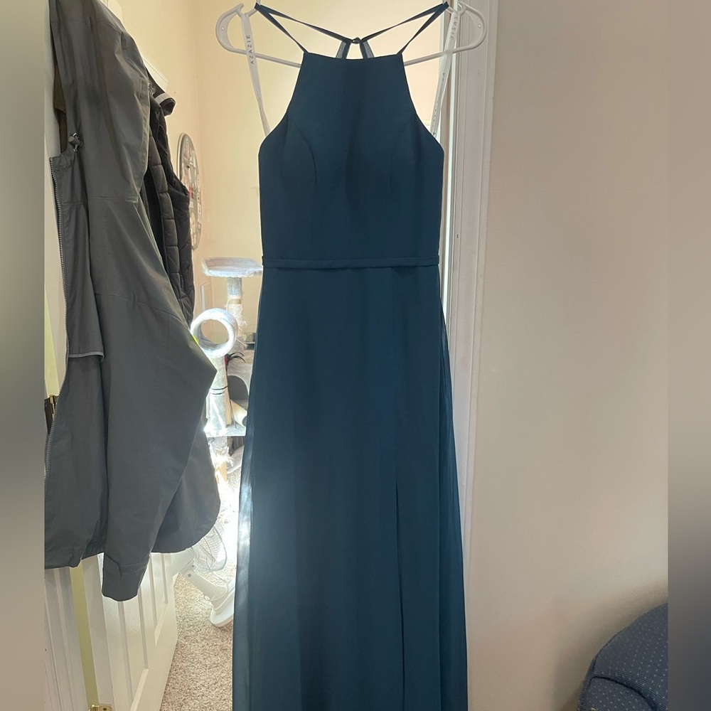 Azazie teal bridesmaids/prom dress